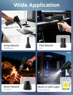 Compressed Air Duster-180000RPM Electric Air Duster Rechargeable Brushless Motor, Stepless Speed/3-Gear Adjustable Mini Blower Cordless with LED Light, Dust Blower for Computer, House, Outdoor, Car