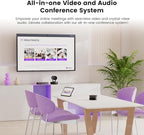 NEARITY Conference Room Camera System, 10X Hybrid Zoom Camera, Noise Reduction, All-in-One for Video and Audio Conferencing, 2K PTZ Webcam | USB Conference Speakerphone Microphone for up to 323ft²