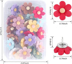 30pcs Flower Push Pins - Decorative Thumb Tacks for Cork Board, Photo Wall, Feature Wall, Map, Bulletin Board, Office or Home