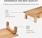 Anji Mountain Monitor Stand - Desktop Organizer & Laptop Riser, Ergonomic Monitor Riser, Space-Saving Monitor Stand for Desk, Durable Construction, Easy Assembly, Ideal for Home & Office,Natural