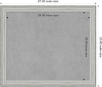 Amanti Art Silver Framed Magnetic Board 23x27 Medium Vision Board for use with Magnets, 100% Metal Sheet to Display Items as Office Decor or for Home Organization in mudroom, Kitchen or Kids Room
