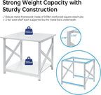 Fannova 23.6 x 23.6 Inches Large Printer Stand, 2 Tier Square Printer Table with Storage Shelf for Home Office, Multi-use Rolling Cart with Wheels for Laser, 3D Printer and Mini Fridge - White
