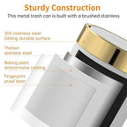 Mini Trash Can with Lid, Desktop Small Trash Can Recycling Bin Cute Metal Garbage Can for Tabletop Countertop Use,Stainless Steel 0.4Gal/1.5L Waste Bin for Office Parlor Car Bedroom,Swing Lid Open