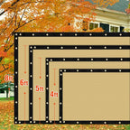 iCover 5x50ft Privacy Screen Fence, Outdoor Fencing Panels, Garden Windscreen Mesh Shade Sail Net Barrier, Include Reinforced Bindings and Brass Grommets Cable Zip Ties, Sand