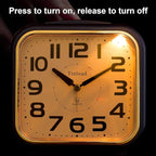Tinload 5.5" Large Analog Alarm Clock Silent Non Ticking, Gentle Wake, Beep Sounds, Increasing Volume, Battery Operated Snooze and Manual Light, Easy Set, Blue