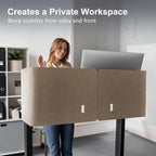 ERGO COLLECT Desk Privacy Panel,2PCS L-Shaped Clamp-On Office Desk Divider,2-in-1 Adjustable Acoustic Desktop Partition Or Under Desk Modesty Screen,for Office,Home,Felt(Dark Camel, 47.2" x 17.7")