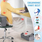 Novabright Foot Rest Under Desk at Work with 3 Adjustable Height, Non-Slip Ergonomic Foot Stool with Gel Top and Warm Pocket for Home Office Car Leg Back Rest(15" X 9" X 17.7",Parallel,Gray)