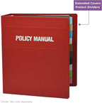 Carstens 3-Inch Heavy Duty Round Ring Binder for Policy Manuals – Side Opening, Brick Red, Case of 14, Durable Plastic, No Pockets, Holds 400 Sheets, Made in USA (1760-3RCS)