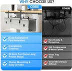 KIGJU Under Desk Cable Management Tray, 40-inch No-Drill Cord Organizer with Anti-Sag Reinforced Base, Fabric Wire Management Hider for Standing Desk, Office & Gaming Accessories - Grey