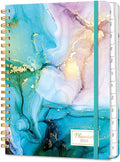 2026 Planner, A5 Weekly and Monthly Planners with Tabs, Spiral Bound Daily Calendar 2026 Planner, Agenda Organizers from Jan. to Dec., Hardcover Habit Tracker Journal 6.18" x 8.5"(Cyan Marble)