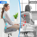 CushZone Seat Cushion, Memory Foam Office Chair Seat Cushion for Office Chairs/Car/Long Trip/Desk Chair/Gaming, Large Size for Sciatica & Hip & Tailbone Pain Relief, Sciatica Support (Light Gray)