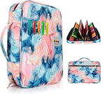 YOUSHARES Organizer Color Pencil 300 Slots - Pen Case Organizer with Handy Wrap & Zipper, Multilayer Holder for Prismacolor Colored Pencils & Gel Pen (Quicksand Pink)