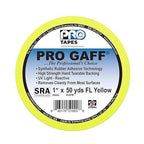 1" Width ProTapes Pro Gaff Premium Matte Cloth Gaffer's Tape With Rubber Adhesive, 50 yds Length x, Fluorescent Yellow (Pack of 1)