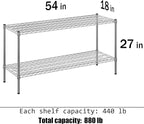 Regal Altair 18" Deep x 54" Wide x 27" Height Wire Shelving Kit | 2-Tier | NSF Commercial Storage Rack Unit