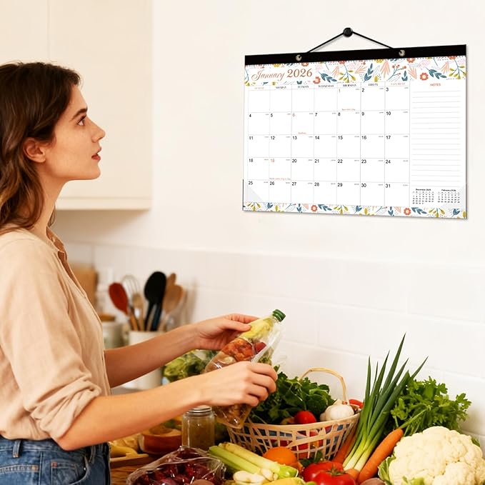 COMIX 12 Month Desk Calendar 2026 (Jan 2026–Dec 2026) – 17" x 12" Wall Calendar with to-Do List & Notes,2026 Calendar Monthly Planner for Home, School, or Office Organization