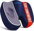 XXL Seat Cushion Office Car Seat Cushion, Memory Foam Cushion for Office Chair, Car Seat, Airplane, Bleacher Non-Slip Chair Pad, Butt Pillow for Desk, Wheelchair, Car (Blue)