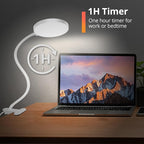 iFalarila Reading Light with Remote, LED Desk Lamp Clip on [1H Timer & Nightlight] RA>95 Dimmable Flexible Gooseneck, Reading Lamp with Clamp for Table - 3.5'' (Adapter Included)