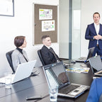 BEST BOARD Enclosed Bulletin Board Lockable Display Case Message Board with Locking Door for Indoor, Grey Felt, Aluminum Frame, 36 X 24 in