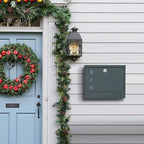 LAND·VOI Locking Mailbox Wall Mounted, Metal Postbox with Three Sets of Mail Box Number Stickers, 4 Keys, 14.4" x 4.5" x 11.2", Large Capacity, Anthracite Gray AMB11G