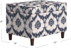 Spatial Order Home Decor | Dinah Collection Modern Storage Ottoman | Ottoman with Storage for Living Room & Bedroom(Blue Medallion Print)