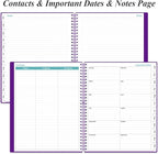 Daily Planner 2026 Full Page Per Day- 2026 Daily & Monthly Planner from January 2026 to December 2026, Day Planner 2026 with 12 Months Tabs, 8.5" x 11", Purple