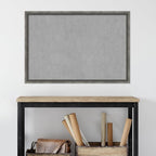 Amanti Art Grey Framed Magnetic Board 26x38 Large Vision Board for use with Magnets, 100% Metal Sheet to Display Items as Office Decor or for Home Organization in mudroom, Kitchen or Kids Room