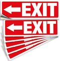 iSYFIX Exit Signs Stickers 6 Pack 12x4 Inch - Laminated Premium Vinyl Directional Left Arrow Signs for Buildings, Office, Workplace, Stores, Schools, Theaters, Parking, Restaurants, Factories