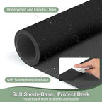 Boutilon Leather Desk Pad Protector,Non-Slip Mouse Pad,Laptop Desk Pad,Office Mouse Mat,Waterproof Leather Desk Blotter,Desk Writing Pad for Office and Home (XXL-Black,47.2"x 17")