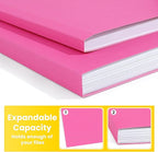 SUNEE File Folders, 30 Pack Manilla Folders 8.5 x 11, Colored File Folders Home Office School Supplies for Documents Files Paper, Neon Pink