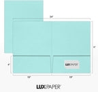 LUXPaper 9" x 12" Presentation Folders | Two Pocket | Seafoam Blue | 100lb. Cover | 10 Qty