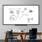 VIZ-PRO Magnetic Dry Erase White Board, 96 X 48 Inches, Black Aluminium Frame