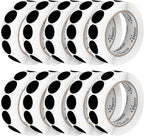 Perco Black 1-Inch Perforated Circle Dot Sticker Labels — 10 Rolls, 10,000 Round Stickers — with Permanent Adhesive for Inventory Management, Color Coding, Garage Sales, Crafts—Made in USA