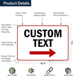 Custom Arrow,Custom Directional Sign, Right Arrow, 7x10 Inches, Rust Free .040 Aluminum, Fade Resistant, Made in USA by My Sign Center