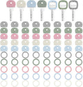 Blulu 80 Pieces 1Inch Colored Key Covers Caps Tags Covers Set Plastic Key Color Identifier Rings Toppers(Morandi Color)