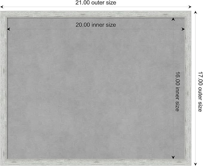 Amanti Art Silver Framed Magnetic Board 17x21 Small Vision Board for use with Magnets, 100% Metal Sheet to Display Items as Office Decor or for Home Organization in mudroom, Kitchen or Kids Room