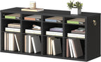 HOOBRO Literature Organizers, 24 Compartments Office Mailbox with Adjustable Shelves, Wood Countertop Literature Sorter for Office, Home, Classroom, Mailrooms Organization Black BK64WF01