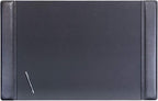 Dacasso Black Leather 38" x 24" Side-Rail Desk Pad