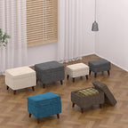 FAGAGA Foot Rests with Adjustable Cover, BOGO, Storage Ottoman Dorm, Footstool & Sitting Stool, Ottoman Foot Stool Set for Living Room, Bedroom, Dorm, Beige