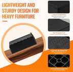 shouwuhho Furniture Risers, 8 Pack Bed Risers with Non-Slip Grip and Heavy Duty Support, 1 Inch 2 Inch 3 Inch 4 Inch Height Lift for Couch, Sofa, Table, Desk, Chair, Refrigerator - Black, 1+1+1 Inch