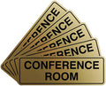 Standard Conference Room Sign - Brushed Gold - Large 5 Pack