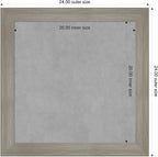 Amanti Art Grey Framed Magnetic Board 24x24 Medium Vision Board for use with Magnets, 100% Metal Sheet to Display Items as Office Decor or for Home Organization in mudroom, Kitchen or Kids Room
