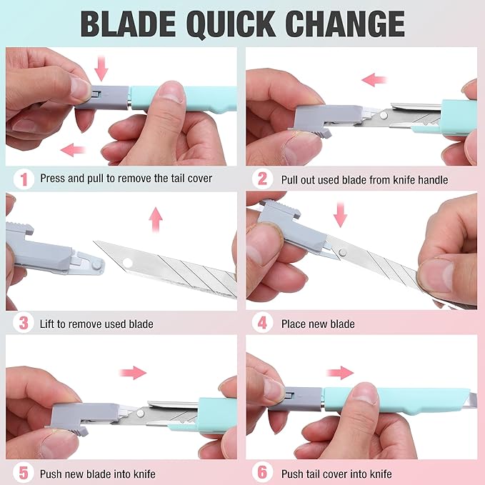 WORKPRO Premium Utility Knife Retractable Snap-off blade, Gift for Men/Women Heavy Duty Box Cutter Set, Razor Knife Exacto Craft Knives, with 10 Extra 9mm Blades, Pack of 3