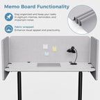 MORDEER 47.2 Inch Desk Divider Panels Set, Acoustic Divider Panel for Privacy, Fabric Wrapped Room Dividers for Office, Easy Assemble, Light Grey