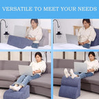 OpyTikar Foot Rest for Under Desk at Work.Multifunctional 3-Tier Foot Stool,with Washable Footrest.for Under Desk,Office Chair Gaming Chair & Sofa,Leg Elevation Pillow,Supports Posture-Light Blue