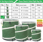 46-Gallon Collapsible Trash Can (22x28 in) Hard-Shell Bottom Yard Garden Bag,Big Leaf Bag,Yard Waste Bag,Debris Container,Pop-Up Recycling Bin,Camping Waste Bin,Laundry Hamper,Lawn Grass,Weeds Barrel