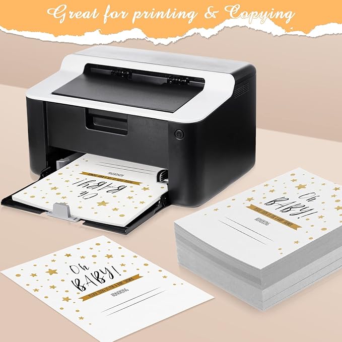 Fainne 200 Sheets 8.5 x 11 Inches Card stock Thick Paper Heavyweight Card Stock Printer Paper 250 GSM 92 lb Cover 170 lb Text for Invitations Menus Crafts DIY Projects(White)
