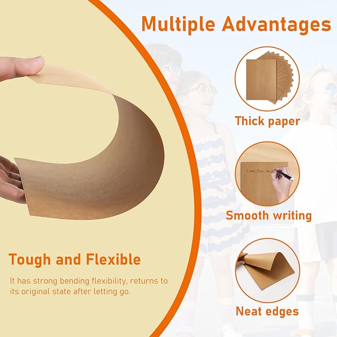 100 Sheets Brown Cardstock 8.5 x 11 Printer Paper, 250gsm/92lb Heavyweight Paper Card Stock for Christmas Greeting Cards, Wrapper, Thank You Cards, Wedding Invitations, DIY Card Making