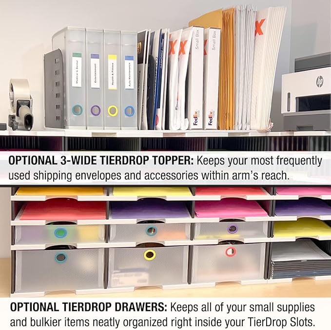 Ultimate Office TierDrop™ 40-Slot, 47 ½"w Literature, Forms, Mail and Classroom Sorter - Fully Expandable with Optional Add-On Tiers