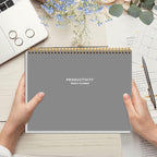 Weekly Productivity Planner - 8.5" x 11" Dashboard Desk Notepad Has 6 Focus Areas to List Tasks for Goals, Projects, Clients, Academic or Meal-Organize Your Daily Work Efficiently, 54 Weeks, Grey