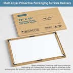 MaxGear Glass Whiteboard Tempered Magnetic Dry Erase Board 72 x 48 Inch Ultra White, Frameless Wall Mounted, Office Classroom Conference Room Home Use, Includes Markers, Eraser, Magnets & Mounting Kit